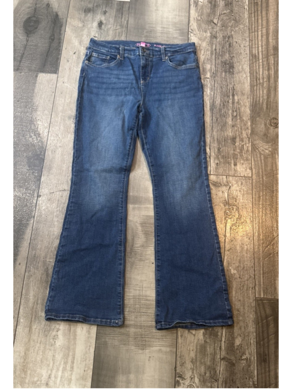 New Children's Place Girls Blue Flare Denim Jeans Size 14 plus Button Closure